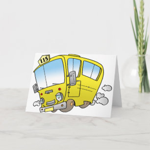 Cartoon Gelbe Busgrusskarten Karte