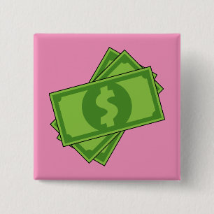 Cartoon-Geld-Dollar-Scheine Button