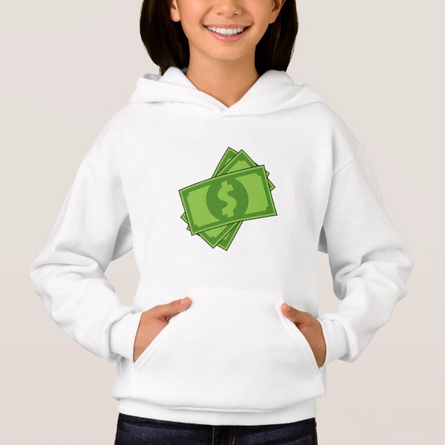 Cartoon-Geld-Dollar-Scheine Hoodie (Vorderseite)