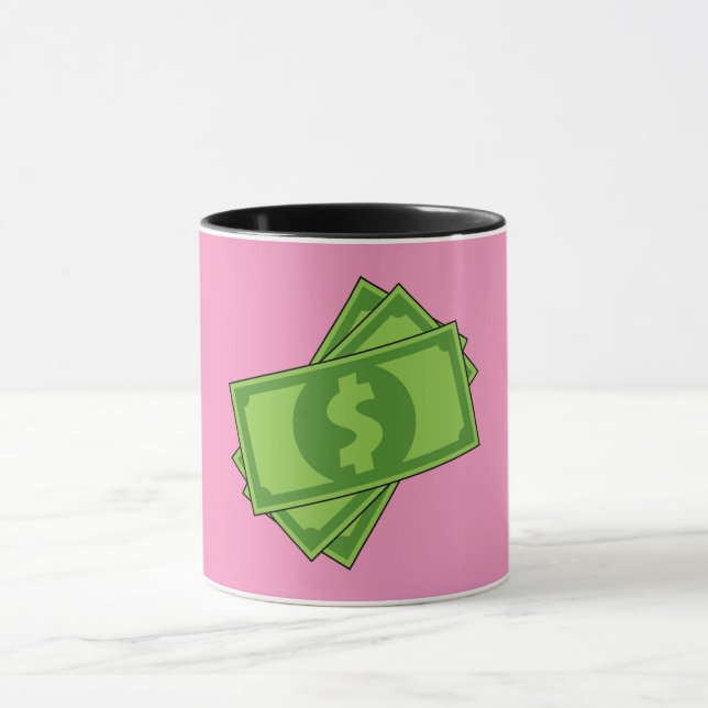Cartoon-Geld-Dollar-Scheine Tasse (Zentrum)