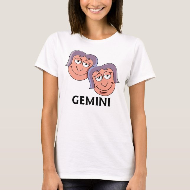 Cartoon Gemini Twins T - Shirt (Vorderseite)
