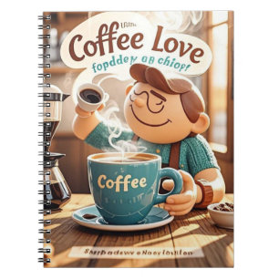 Cartoon gemütliche Café Kaffee Liebhaber Stil Notizblock