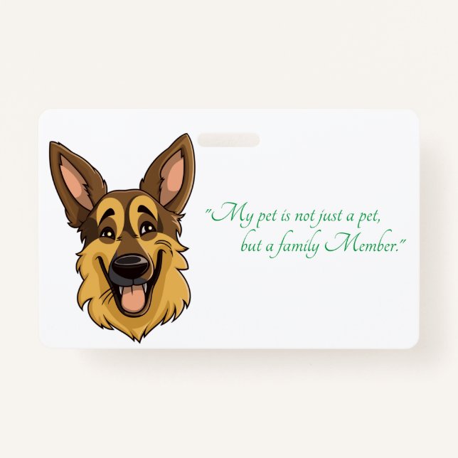 Cartoon German Shepherd Dog | Ausweis (Vorderseite)
