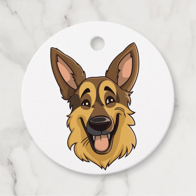 Cartoon German Shepherd Dog | Geschenkanhänger (Vorderseite)