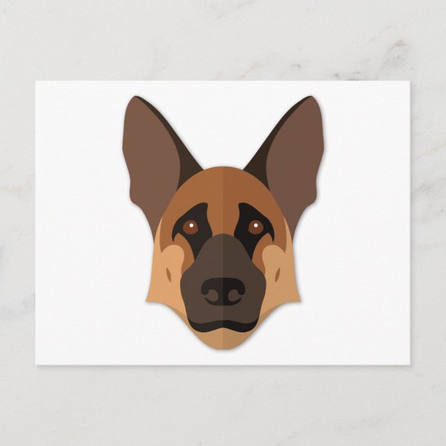 Cartoon German Shepherd Head Postkarte (Vorderseite)