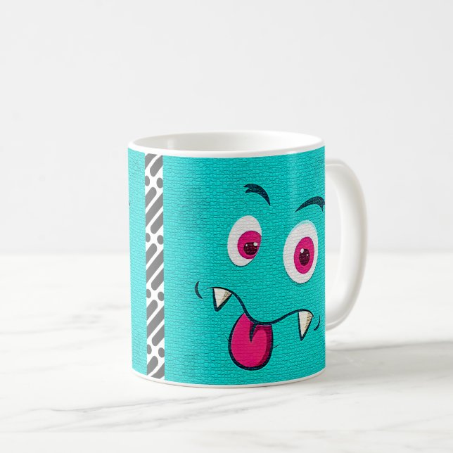 Cartoon-Gesichtsausdruck Kaffeetasse (VorderseiteRechts)