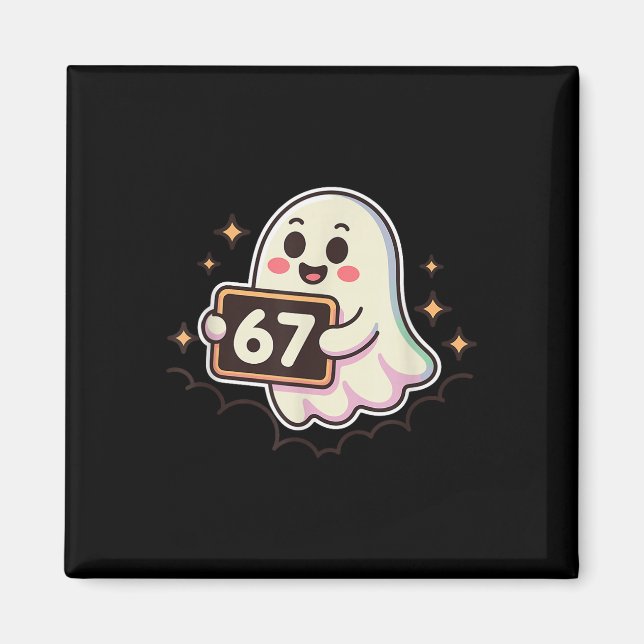 Cartoon Ghost 67 Meme  Magnet (Vorne)