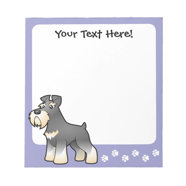 Cartoon Gigant/Standard/Miniaturschnauzer Notizblock (Vorderseite)