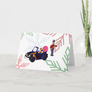 Cartoon Gingerbret Schifffahrt in einem Spielzeuga Feiertagskarte