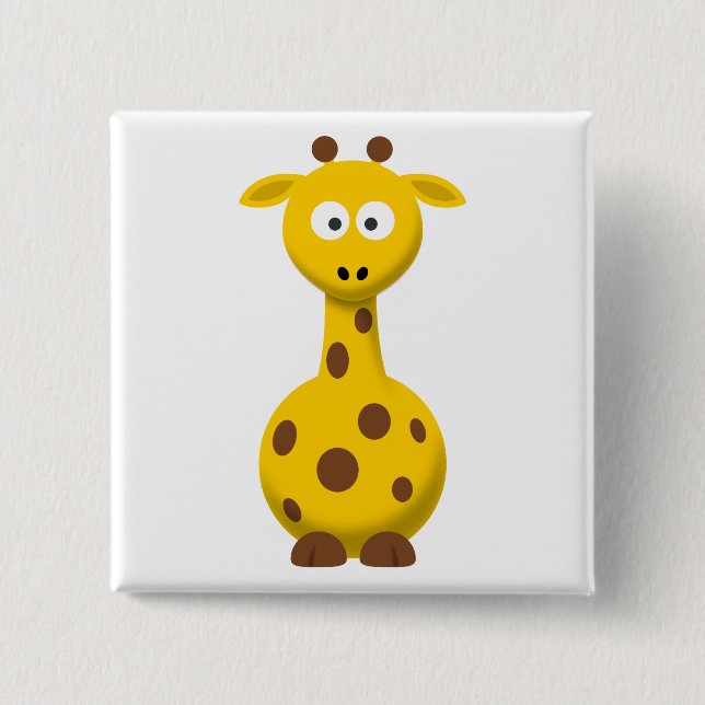 Cartoon Giraffe Button (Vorderseite)