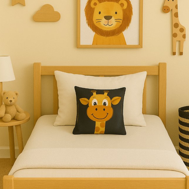 Cartoon Giraffe Fun Safari Boys Zimmerdekor Kissen (Von Creator hochgeladen)