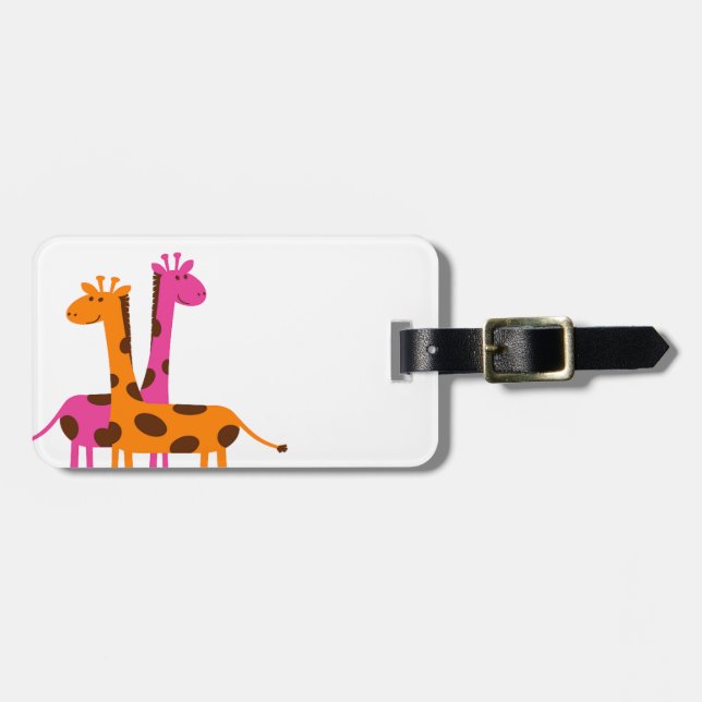 Cartoon Giraffe Gepäckanhänger (Vorderseite horizontal)