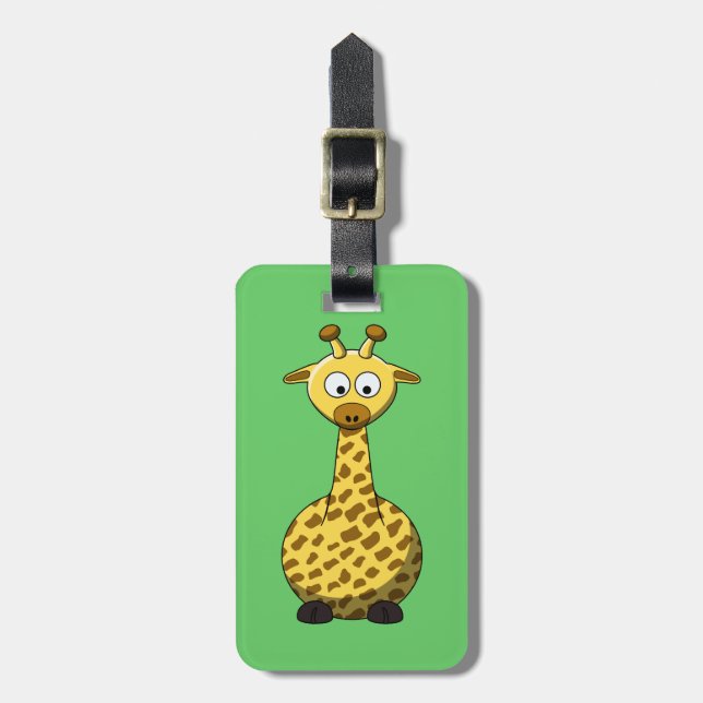 Cartoon Giraffe Gepäckmarke Gepäckanhänger (Vorderseite vertikal)