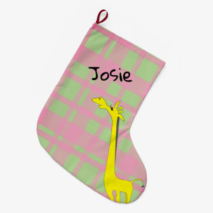 Cartoon Giraffe Großer Weihnachtsstrumpf