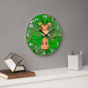 Cartoon Giraffe Kinderzimmeruhr Große Wanduhr