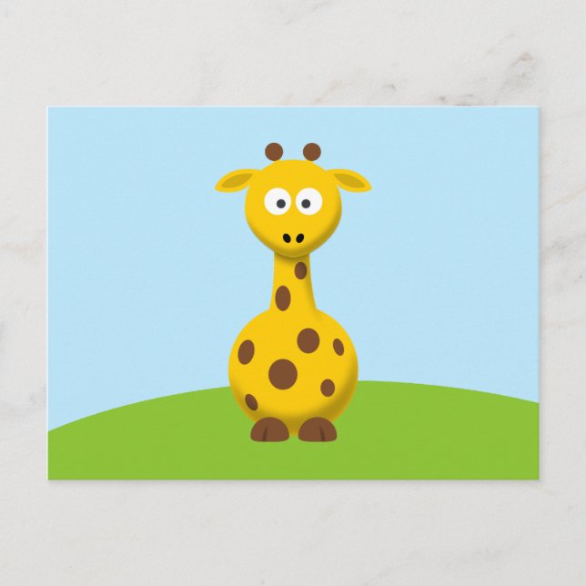 Cartoon Giraffe Postkarte (Vorderseite)