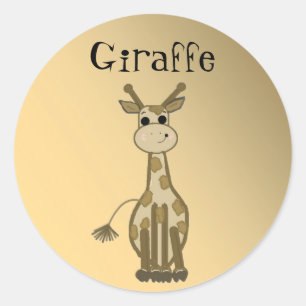 Cartoon Giraffe Runder Aufkleber