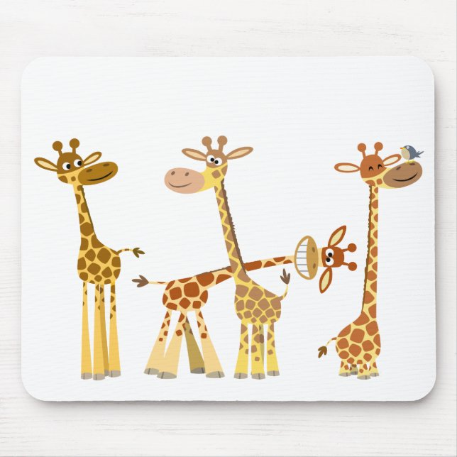 Cartoon Giraffen: Das Herdenmousepad Mousepad (Vorne)