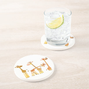 Cartoon Giraffen: Der Herd-Untersetzer Sandstein Untersetzer