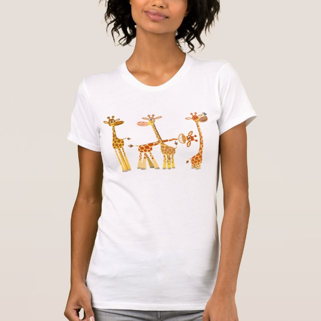 Cartoon Giraffen: Der Herd Women T - Shirt (Vorderseite)