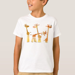 Cartoon Giraffen: Der Herdenkinder-T - Shirt