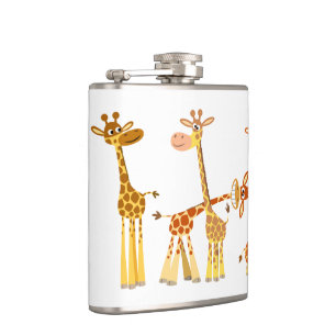 Cartoon Giraffen: Die Herd-Hip-Flasche Flachmann