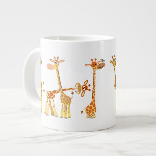 Cartoon Giraffen: Die Herd Jumbo-Tasse