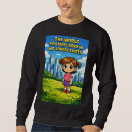 Cartoon Girl Lost Innocence Past vs Future Graphic Sweatshirt