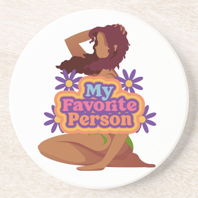 Cartoon Girl meine Lieblingsfrau Getränkeuntersetzer (Vorne)