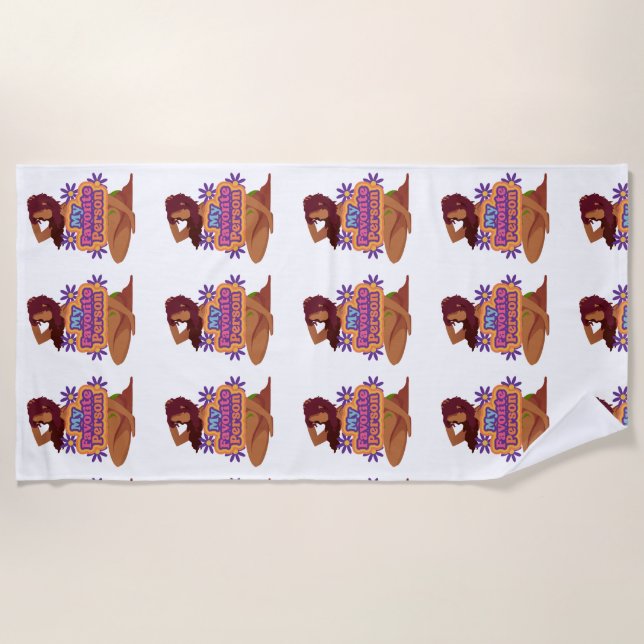 Cartoon Girl meine Lieblingsfrau Strandtuch (Vorderseite)