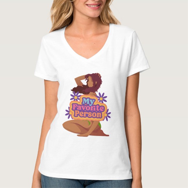 Cartoon Girl meine Lieblingsfrau T-Shirt (Vorderseite)