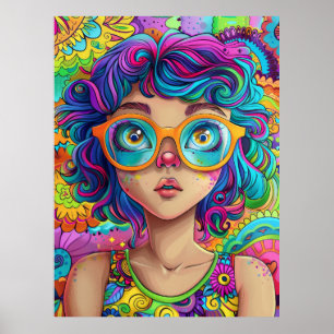 Cartoon Girl Poster - Niedlich und schön