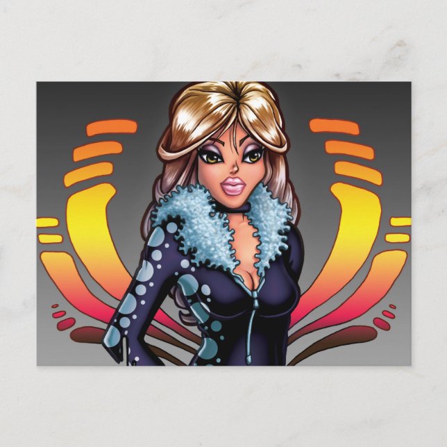 Cartoon Girl Postkarte (Vorderseite)