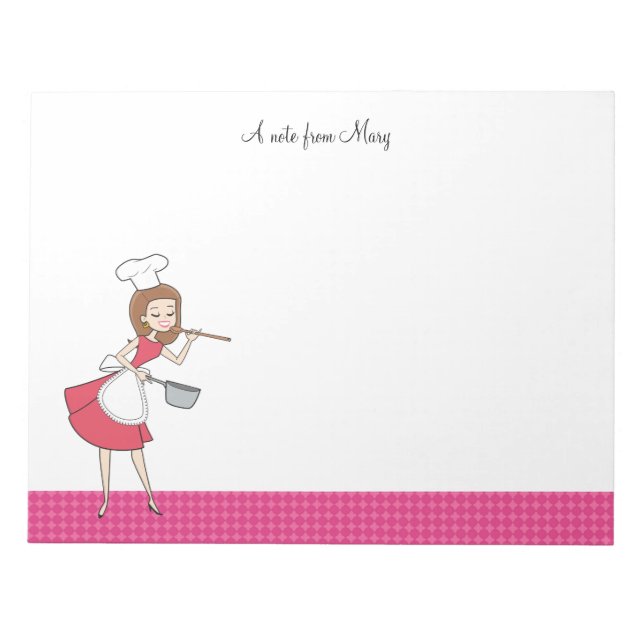 Cartoon Girl Recipad Notepad Notizblock (Vorderseite)
