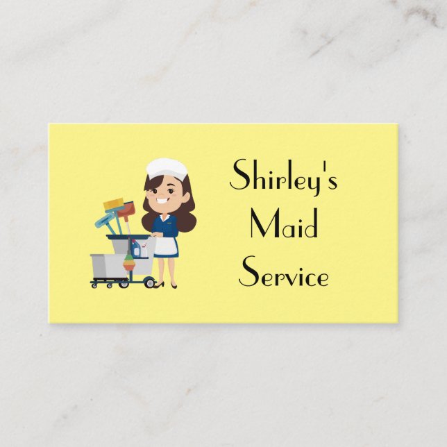 CARTOON Girl Shirley's Maid Service QR-Code Visitenkarte (Vorderseite)