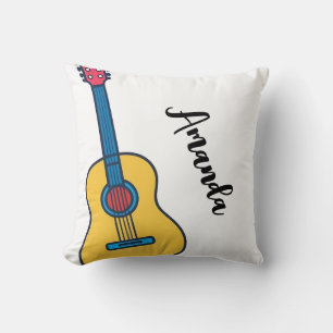 Cartoon Gitarre mit Bold Neck Markierungen Name Kissen