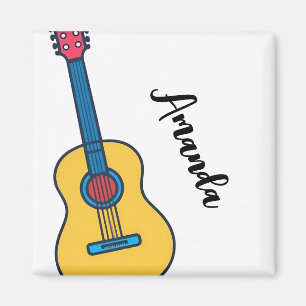 Cartoon Gitarre mit Bold Neck Markierungen Name Magnet
