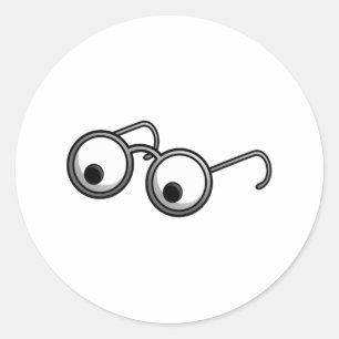 Cartoon Glasses Runder Aufkleber