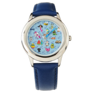 Cartoon Glitzern niedliche blaue Kinder Cartoon Armbanduhr