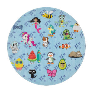 Cartoon Glitzern niedliche blaue Kinder Cartoon Schneidebrett