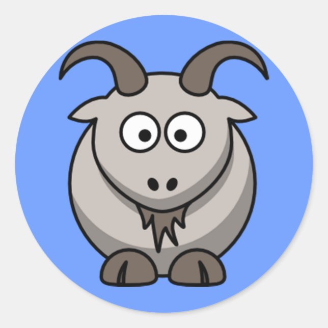 Cartoon Goat Runder Aufkleber (Vorderseite)
