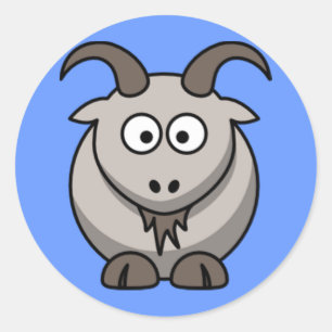 Cartoon Goat Runder Aufkleber