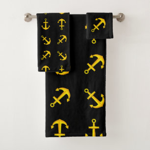 Cartoon Golden Boat Anchor Set Muster