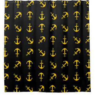 Cartoon Golden Boat Anchor Set Muster Duschvorhang