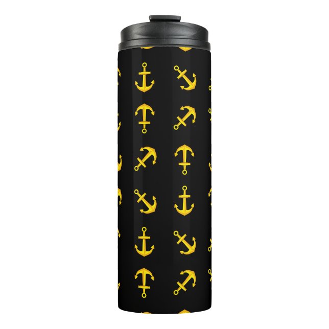Cartoon Golden Boat Anchor Set Thermosbecher (Vorderseite)