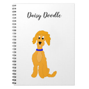 Cartoon golden Daisy Doodle Dog Notizblock