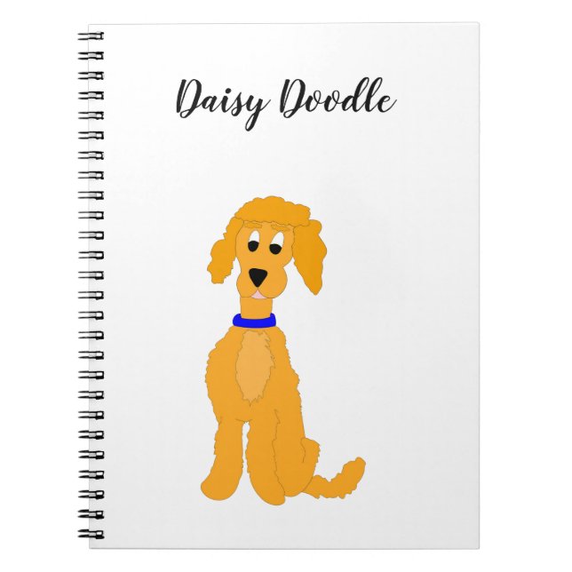 Cartoon golden Daisy Doodle Dog Notizblock (Vorderseite)