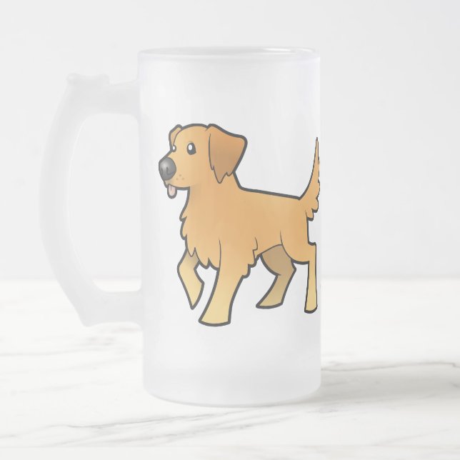 Cartoon-goldener Retriever Mattglas Bierglas (Links)