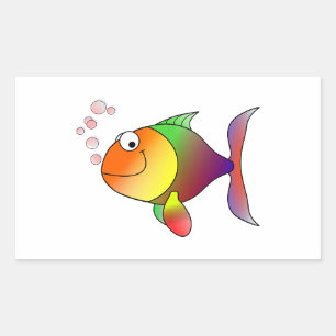 Cartoon Goldfish Rechteckiger Aufkleber