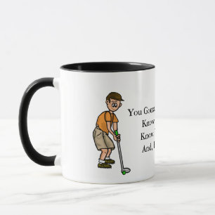 Cartoon-Golf spielende Mann-lustige Motto-Tasse Tasse